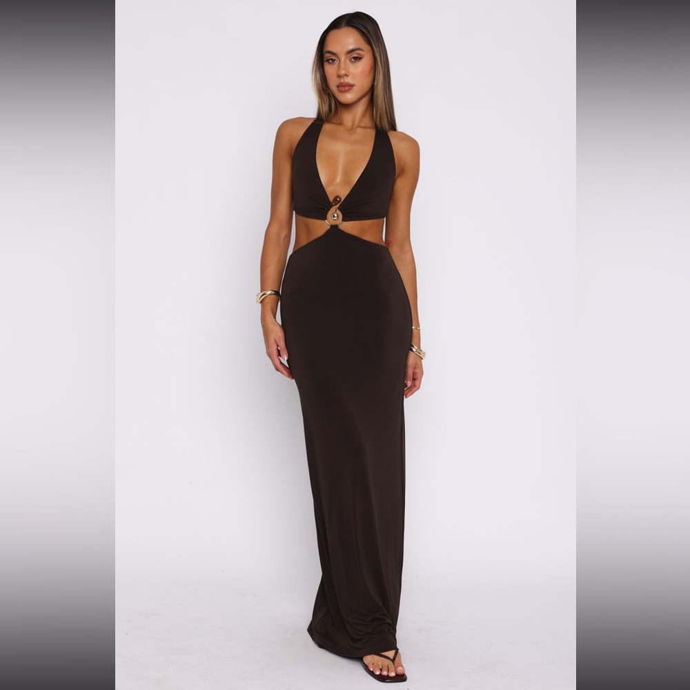 White Fox Haven't Met You Maxi Dress Chocolate